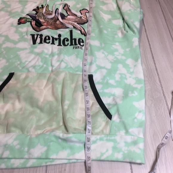 Vie Riche Mens París Hoodie Angel Rose Embroidery  Kangaroo Pocket Green 2XL - Picture 12 of 13